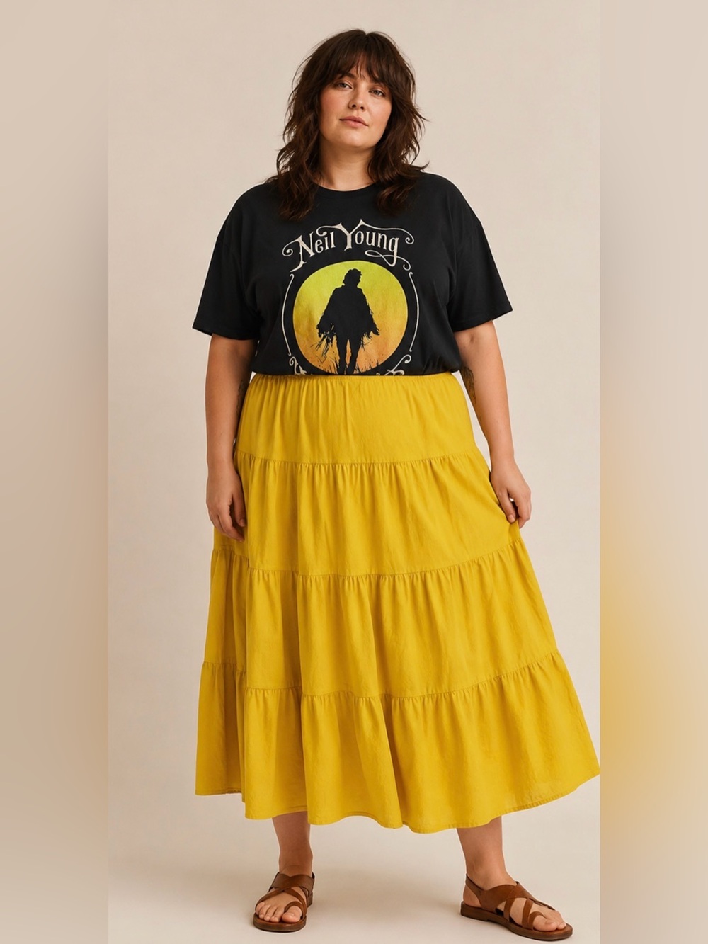 Custom Neil Young Band Tee Maxi Dress 14/16 (Upcycled)